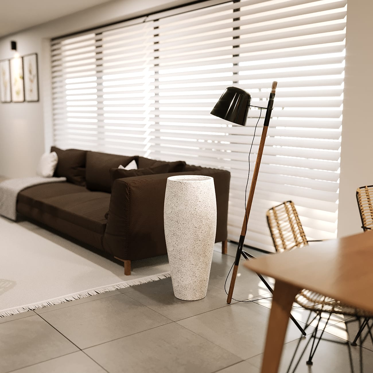 Gri Beton Saksı